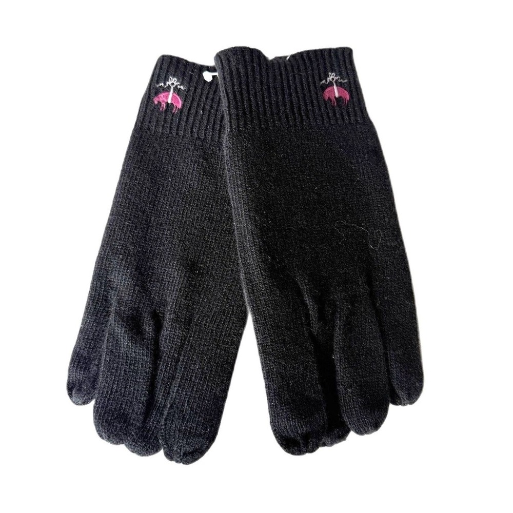 Brooks Brothers Knit Gloves Black OS New With‎ Tags